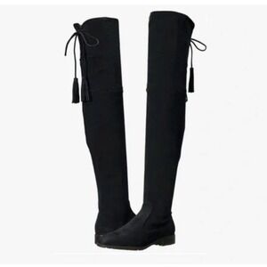 Marc Fisher‎ Black Suede Over The Knee Boots Tassel Side Zip Women Size 6.5